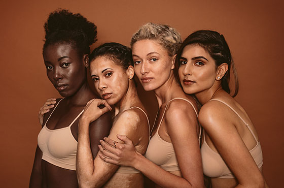 die verschiedene Hauttypen